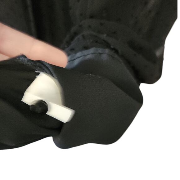 Zara Black Polk a Dot Embroidered Ruffle Maxi Dress Size Medium - Picture 10 of 11